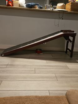 Pawhut sturdy wood dog ramp carpeted