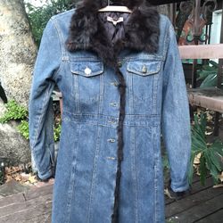 Jean Jacket/ Partial Fur Lining 