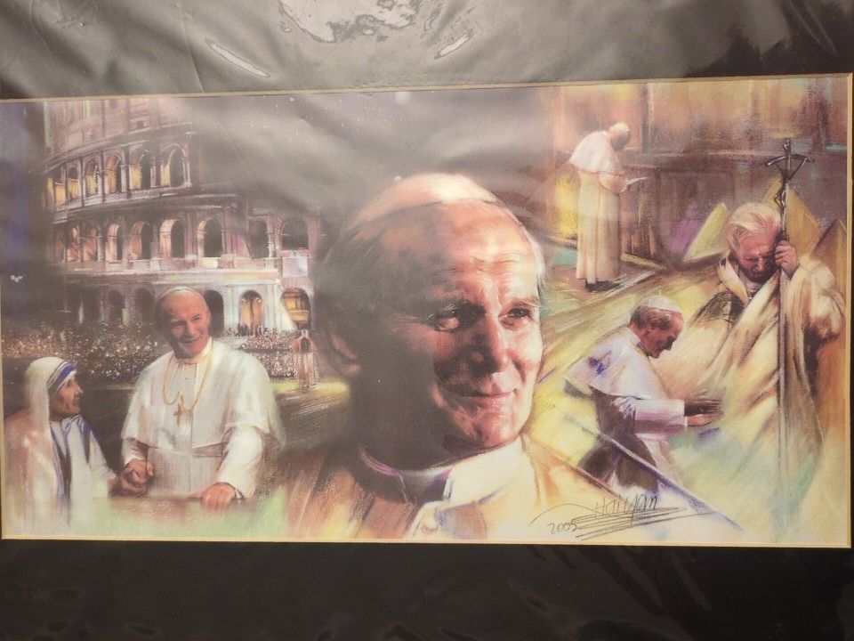 Pope John Paul II Matted Picture Haiyan 2005 15.75 x 8.25