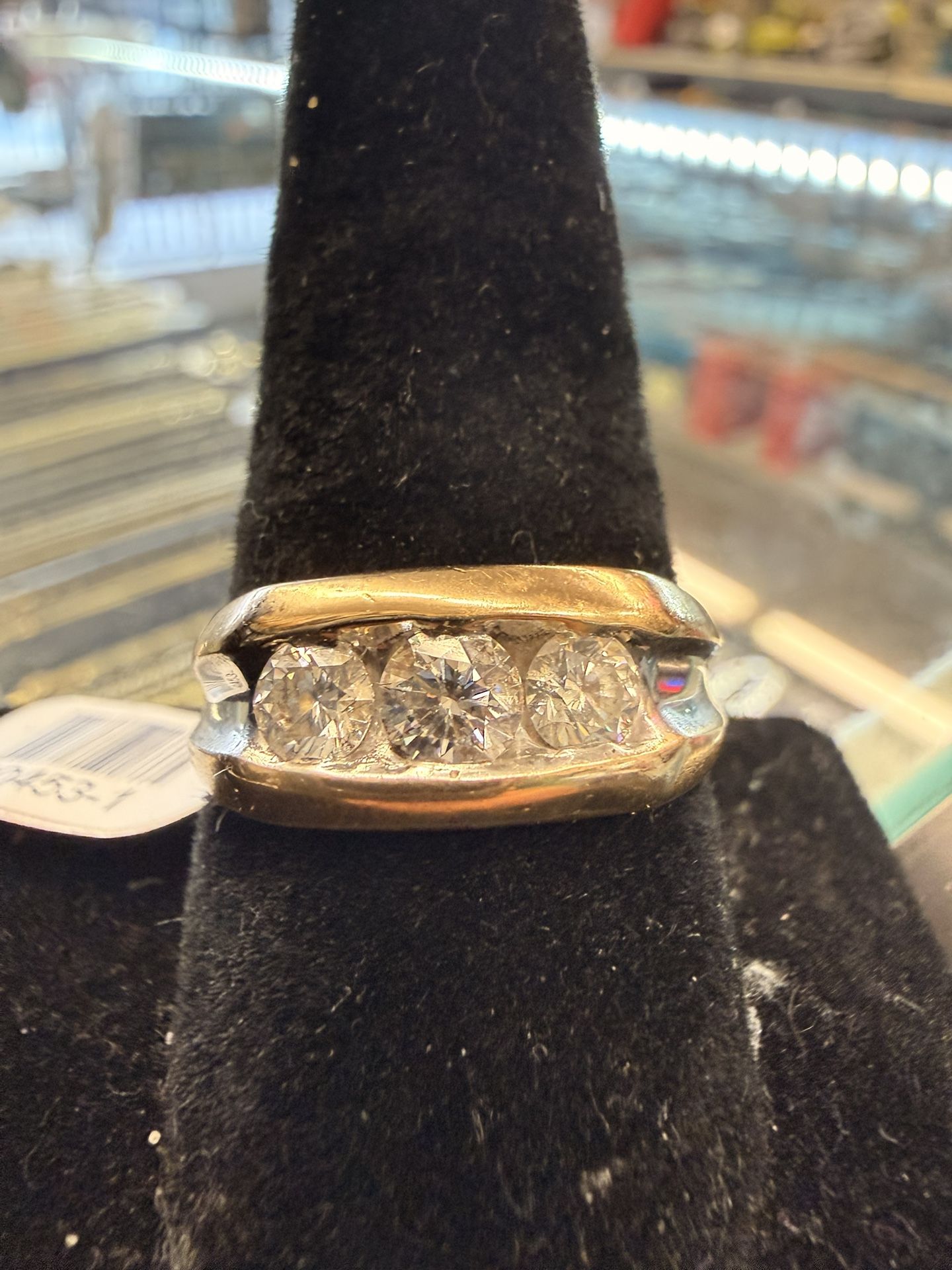 14KT Gold  Band W/ Channeled Diamonds 40453-1