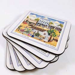 Vintage Coaster Set By Australian Artist Narelle Wildman
