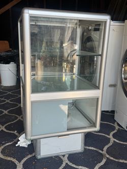 Commercial Glass Display Case with Storage Cabinet