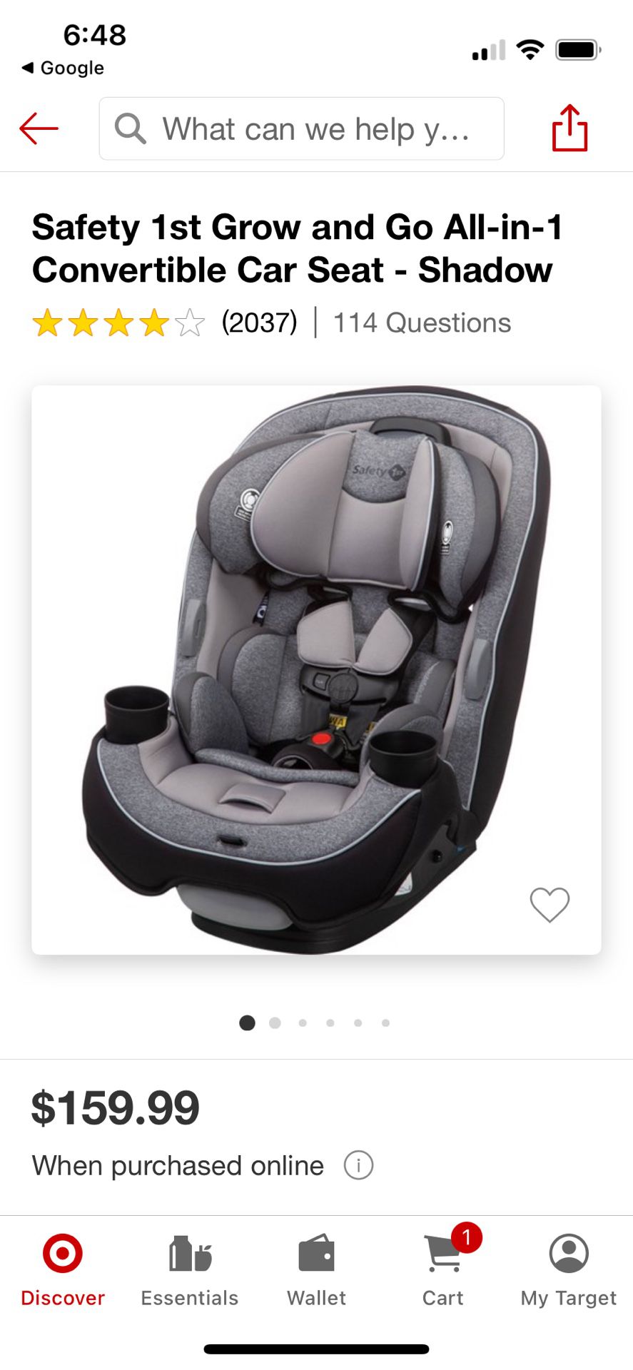 Safety 1st Grow and Go All-in-1 Convertible Car Seat 