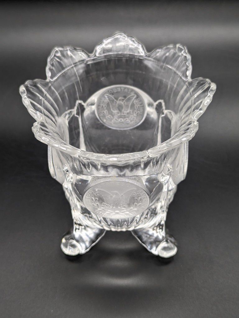 Fostoria Cut Glass Footed Bowl Dish EUC Coin Glass Collection
