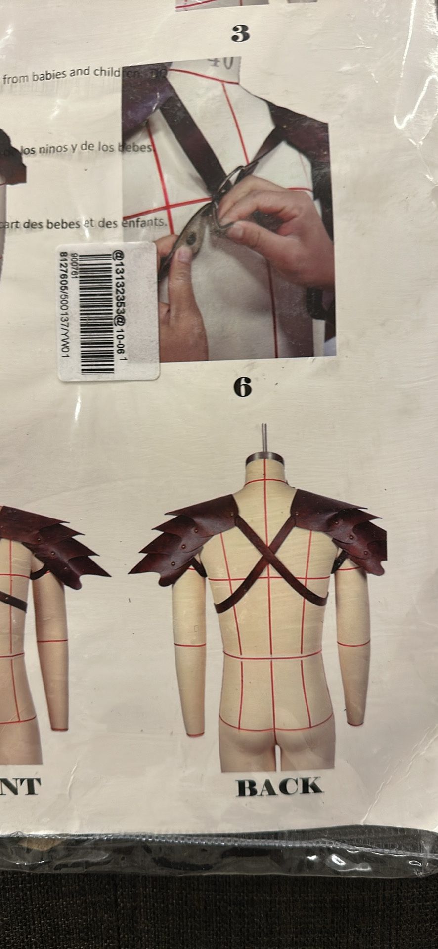 Black Medieval Shoulder armor Halloween Costume