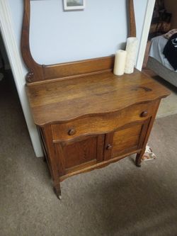 Vin Vintage 100 Over 100 Year Old Solid Oak Bathroom Commode One Drawer