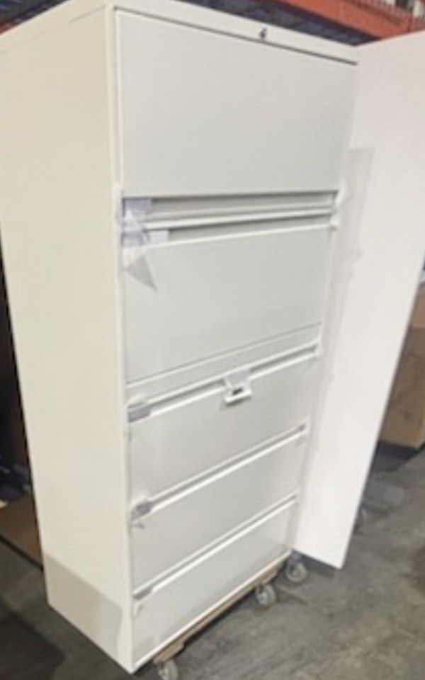 5 Drawer File Cabinet White Metal ...... New New New