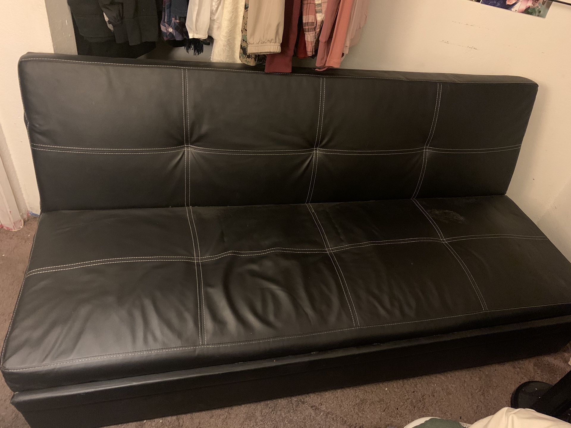 Black Futon / Sofa Bed / Couch (READ DESCRIPTION)