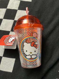 Hello Kitty Cup W/straw