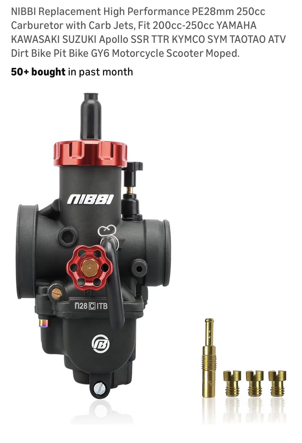 Nibbi Racing Carburetor PE28mm