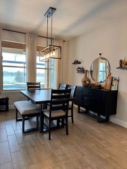Dinner table and Server combo (comes with 4 chairs & bench)