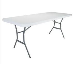 LIFETIME 6-FOOT FOLDING TABLE - (LIGHT COMMERCIAL) - WHITE GRANITE