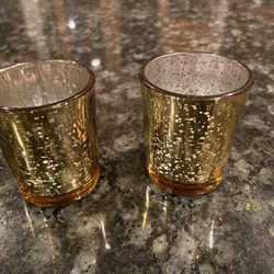 Gold Metallic Votive Candle Holders For Wedding Or Event