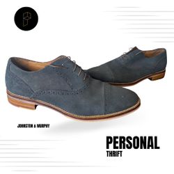 Johnston & Murphy Men’s Shoes Size 10 Navy Blue Wingtip Dress Shoes