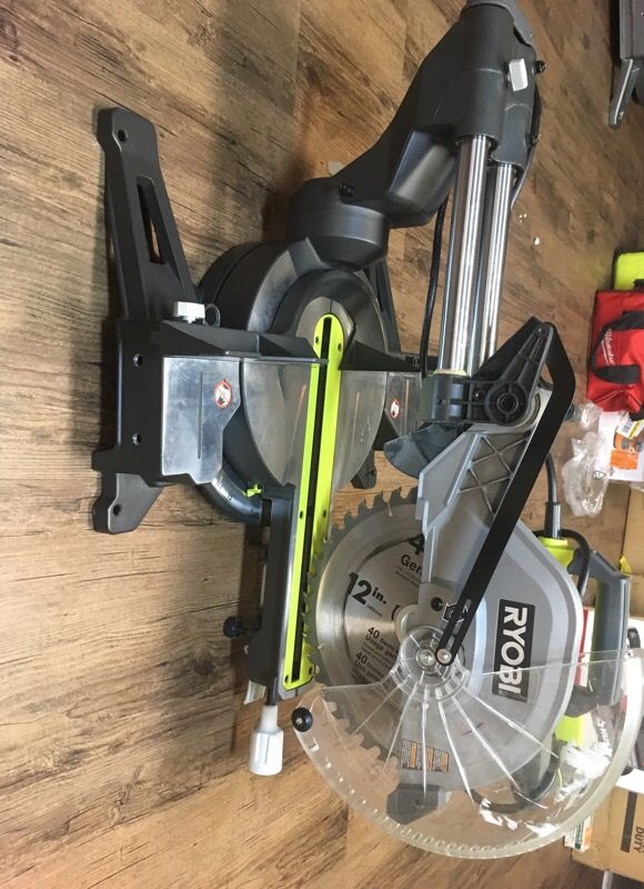 RYOBI. 15 Amp. 12" Sliding Miter Saw with Laser. TSS120L.