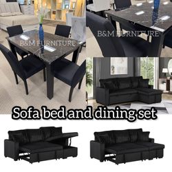 New In Box 📦 Dining Set + Sofa Bed . Delivery 🚚 Available 