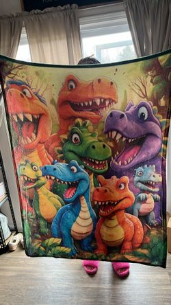 Colorful dinosaur blankets
