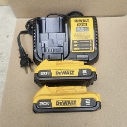 Dewalt 20v Batteries 2.0 Ah And Charger Brand New