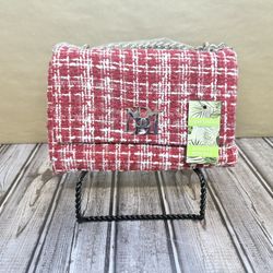 Badgley Mischka Red Tweed Crossbody Brand New With Tags