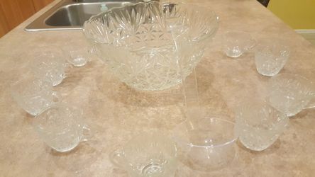 Punch bowl set glass