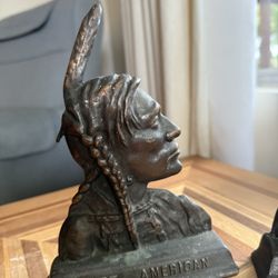 Vintage Native American Cast Iron Bookends