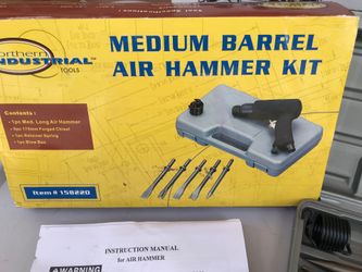 Medium barrel air hammer kit with 5 piece bits