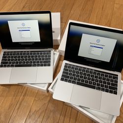 $450 each, 16GB RAM/256GB/Quad Core i5, Touch Bar 13" MacBook Pro (2018), $2125 org. retail