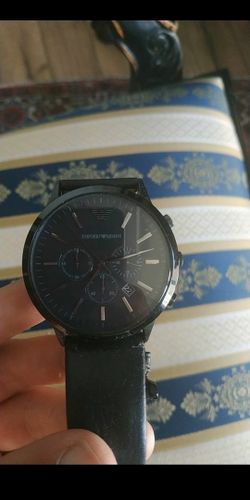Emporio Armani men's black watch mint condition