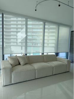 115" Performance Chenille Basketweave Modular Sofa