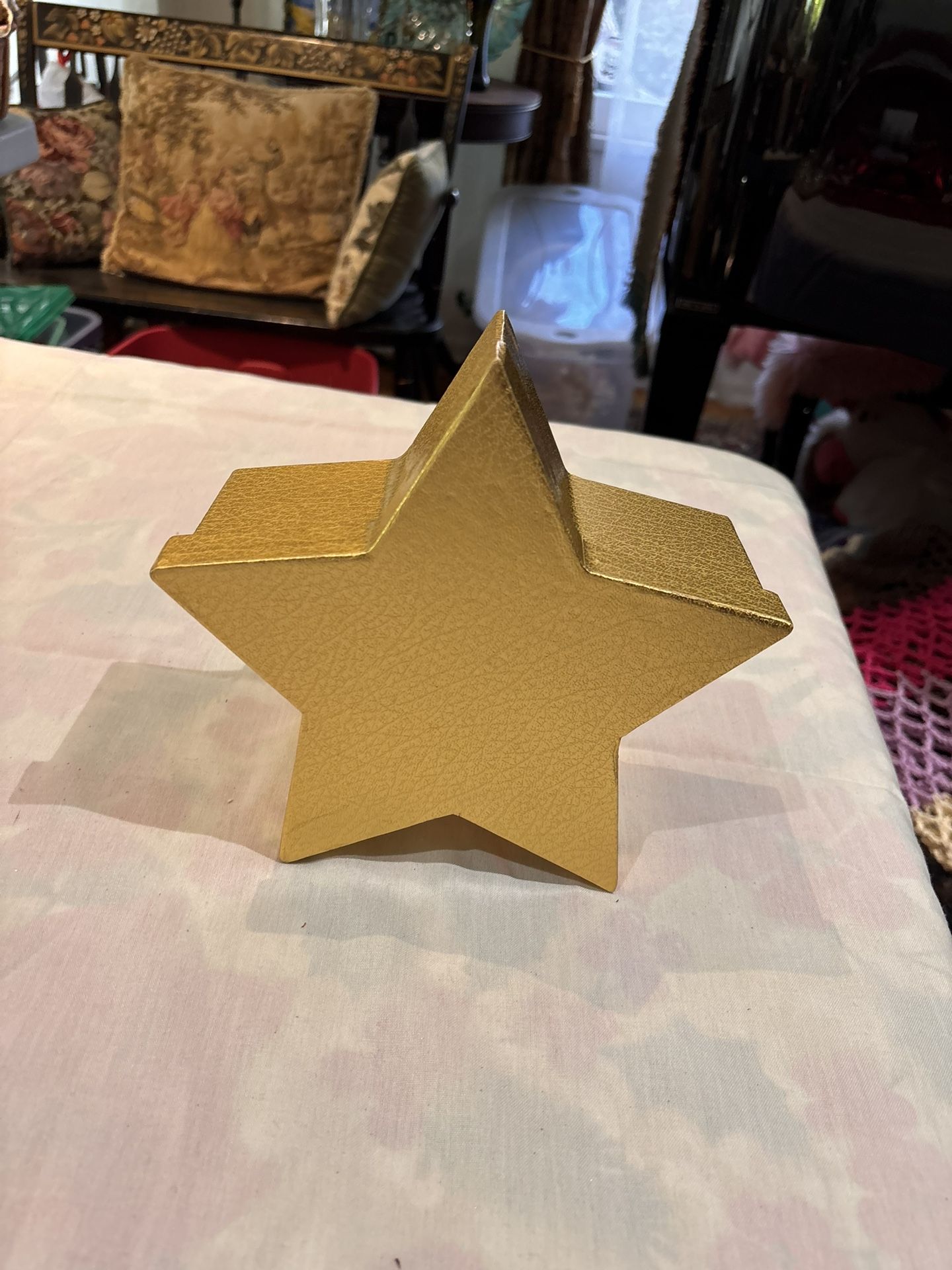 Christmas gold star shaped box
