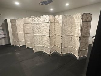 Two White Folding Room Dividers / Privacy Screens – $50 OBO