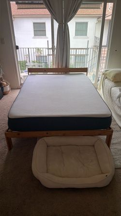 Full size Casper Mattress on IKEA Wood Bed Frame