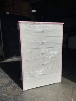 Bella cajonera Blanca con contorno rosa