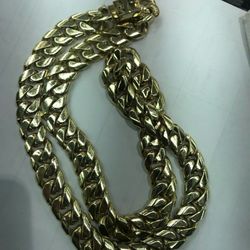 14k Gold cuban link chain hand made 380 grams 15mm
