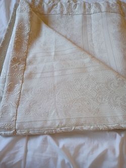 2 panel curtain beige gently used, 56" W x 85" L