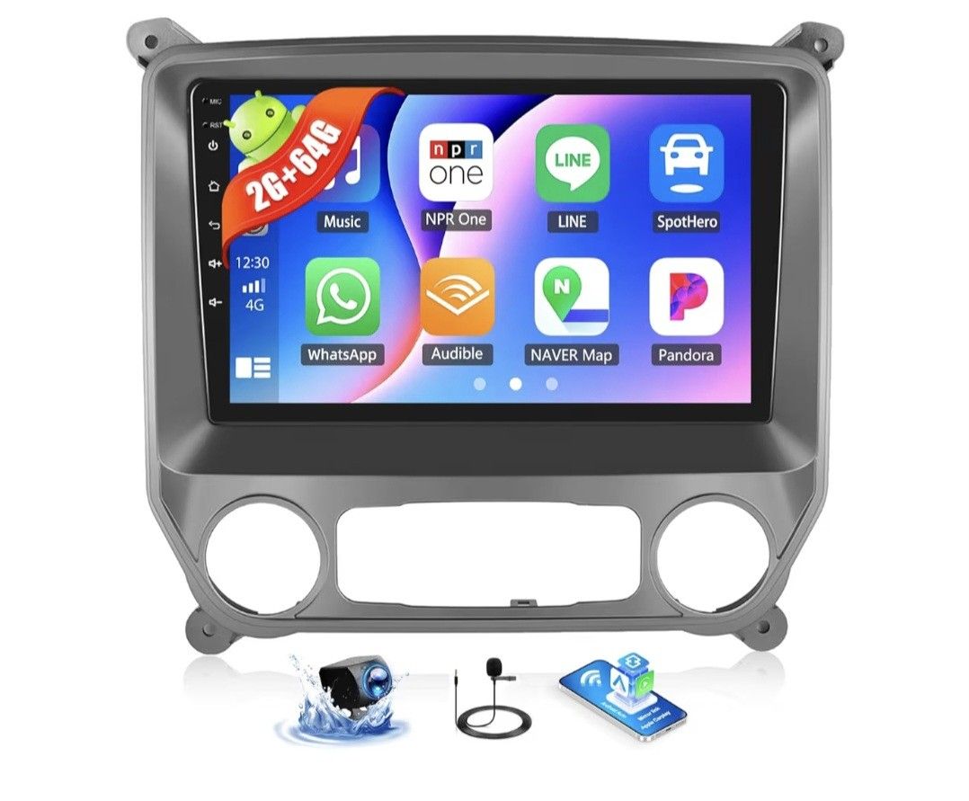 2G+64G Android 13 Wireless Carplay/Android Auto Car Radio for Chevy Silverado 2012-2019