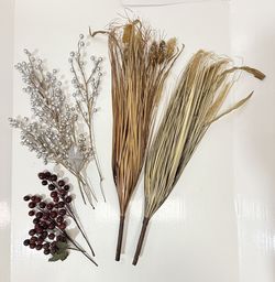 11 NEW Dry Artificial FAUX Botanical Mix Floral Bunch NO ALLERGIES