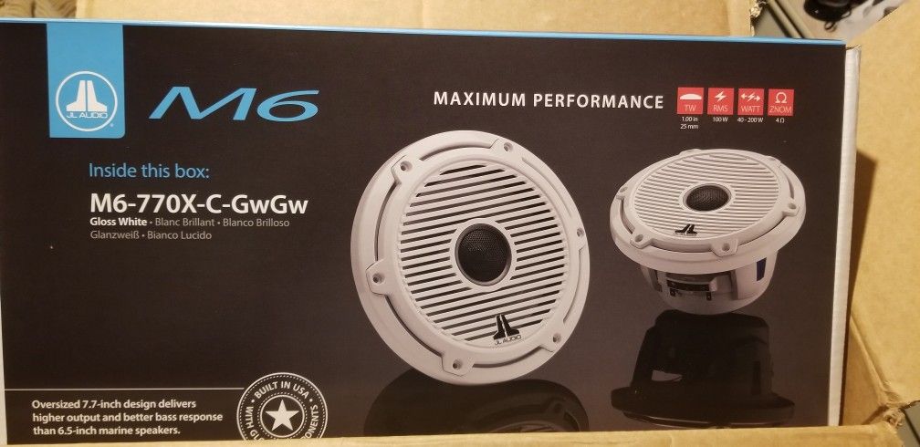 JL Audio  7.7" Marine Coaxial Speakers, White Classic Grilles (M6-770X-C-GWGW)