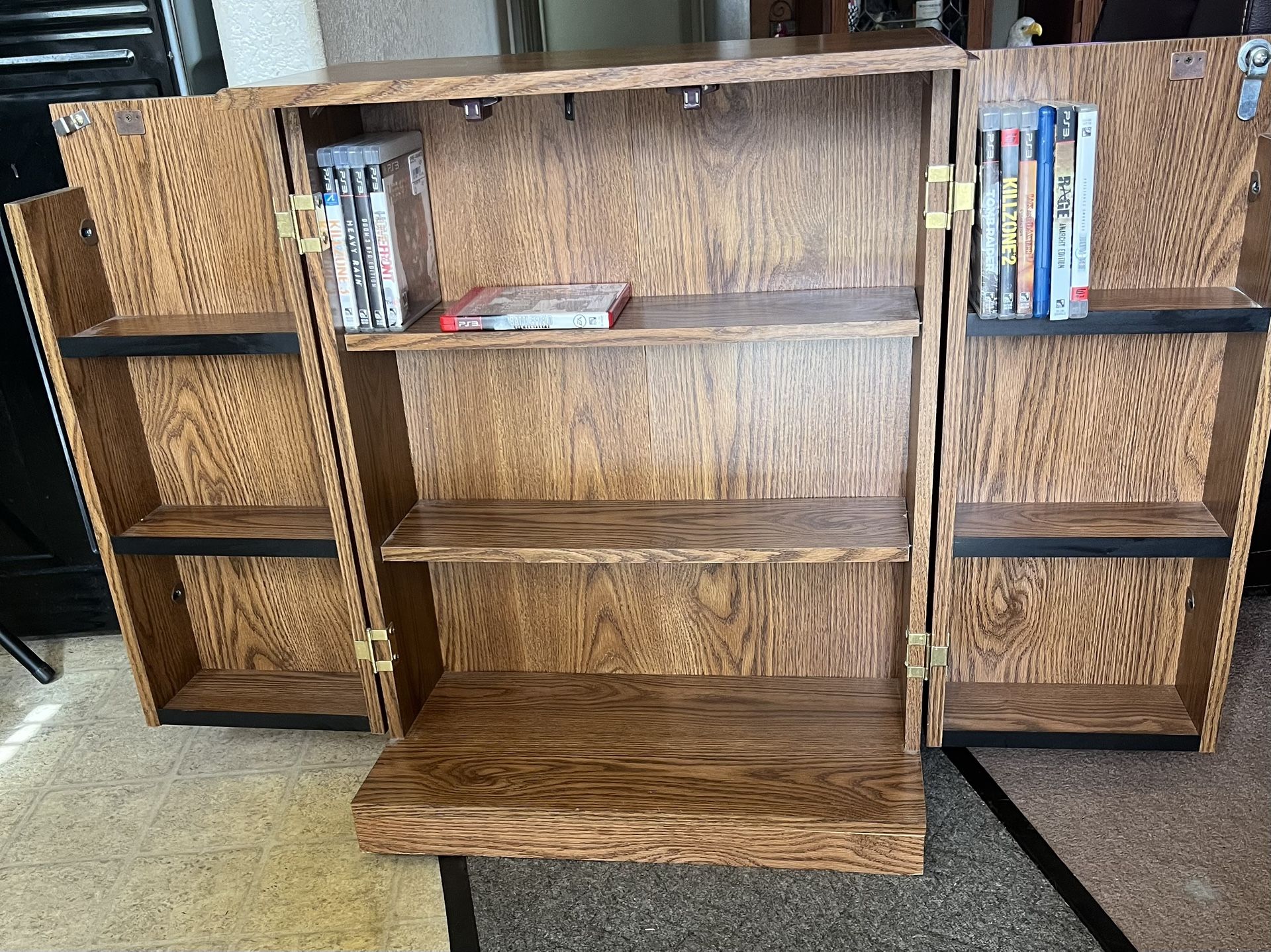 Gaming And Movie Cabinets. Sauders Wood Holds Lots!!!!