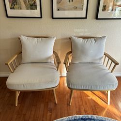 Pair of Cream Accent Chairs 