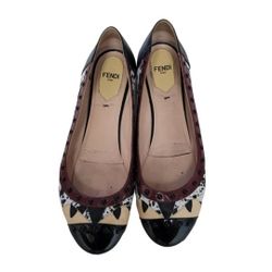 Fendi Bug Eye Splatter-Print Snake-Print Ballet Flats