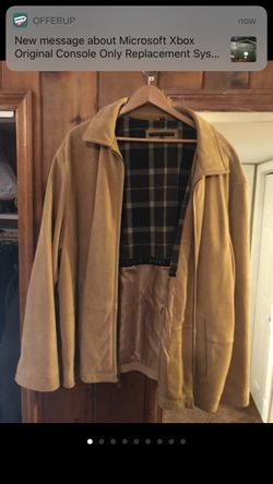 Perry Ellis Men Leather Coat Size 3XL