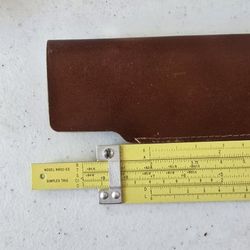 " Pickett & Eckel All Metal Slide Rule Log Model N902-ES Leather Case Hard Sleeve