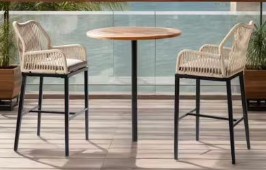 Set of 3 big patio chairs or barstools