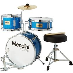 Mendini By Cecilio Kids Drum Set, 3 Piece Junior Drum Set for Beginners with Bass Tom Snare Drum, 13 inch Drum Kit with Snare, Cymbal, Drumsticks, Adj