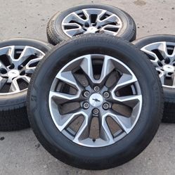 NEW TAKE OFF 20 INCH CHEVY SILVERADO WHEELS AND TIRES 