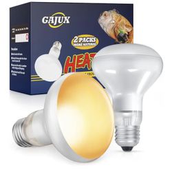 Reptile Heat Lamp 2 Pack, 100W Heat Lamp Bulbs for Reptiles, Amphibians Basking Heat Lamp Bulbs, UVA Daylight Basking Light for Reptiles, Bearded Drag