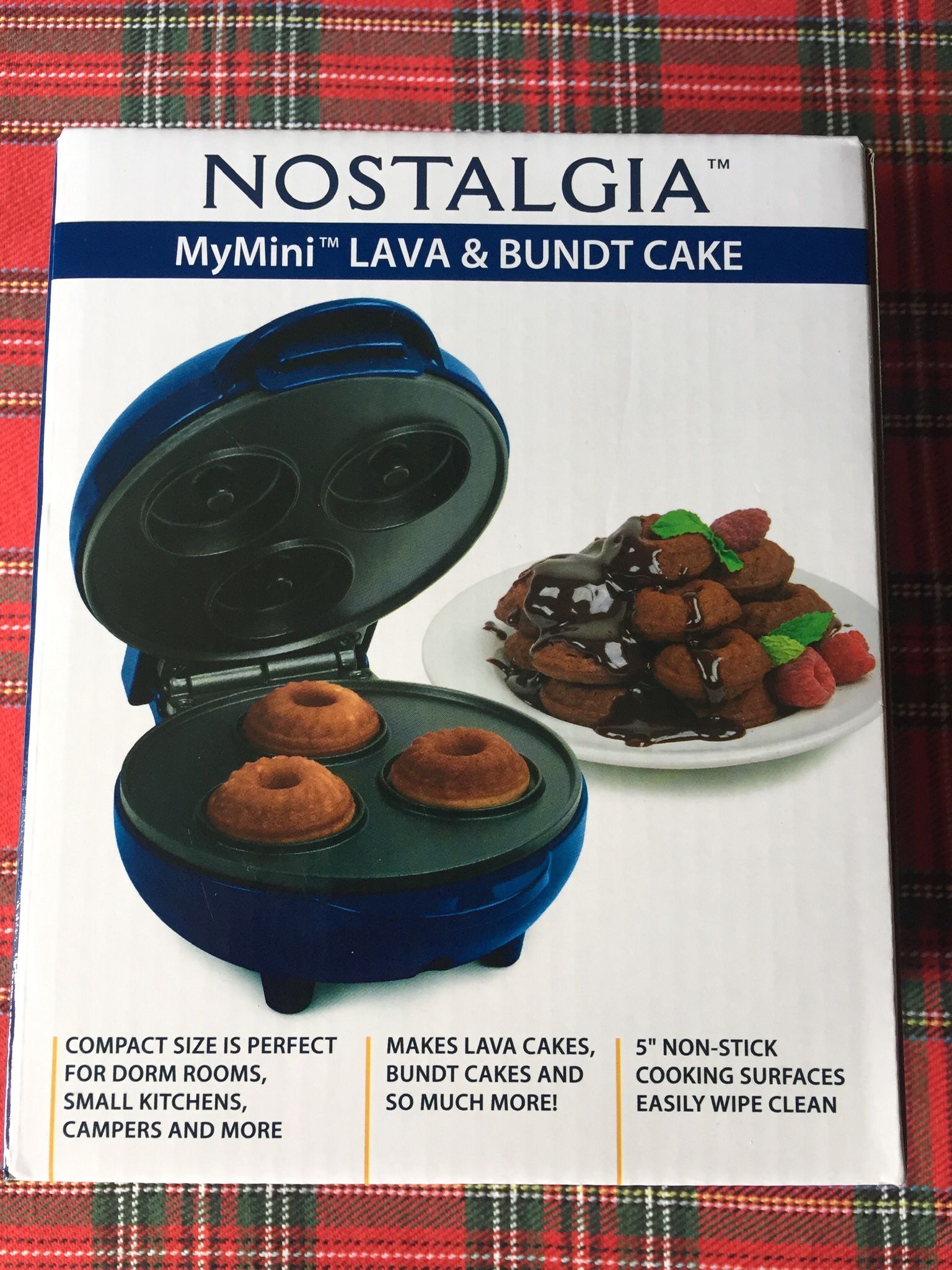 Blue Mini Lava And Bundt Cake Maker. New In Unopened Box
