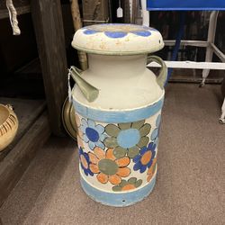 Vintage Floral Milk Can