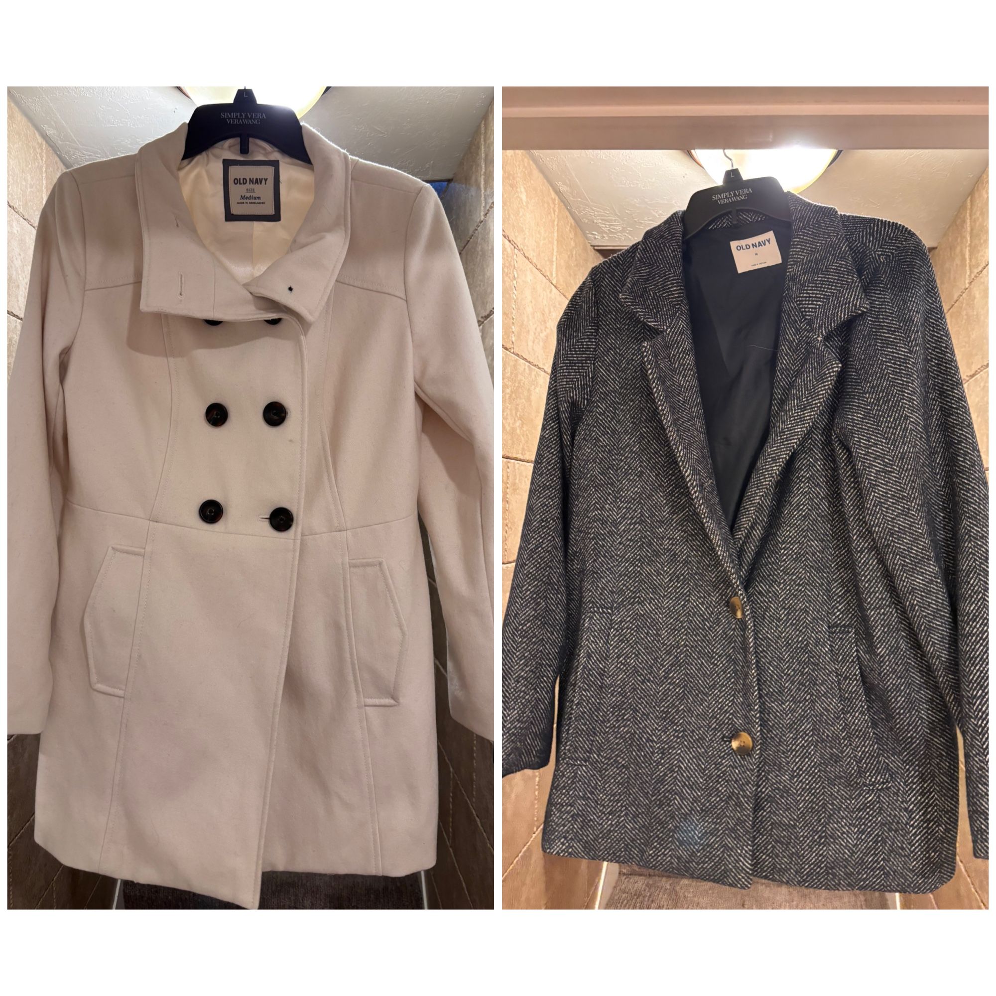 Women’s Dress/Pea Coats Size Medium $15 each. Great condition, perfect to dress up or down.